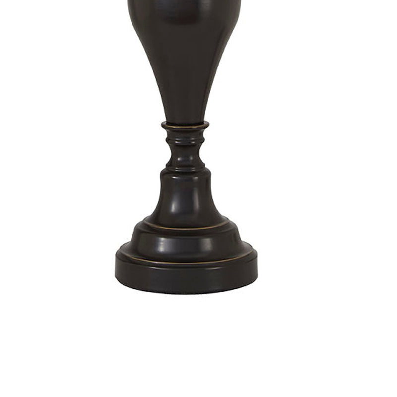 Metal Table Lamp with Turned Pedestal Base Set of 2 Bronze-zoom-