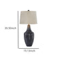 Drum Shade Table Lamp with Metal Curved Design Base Blue