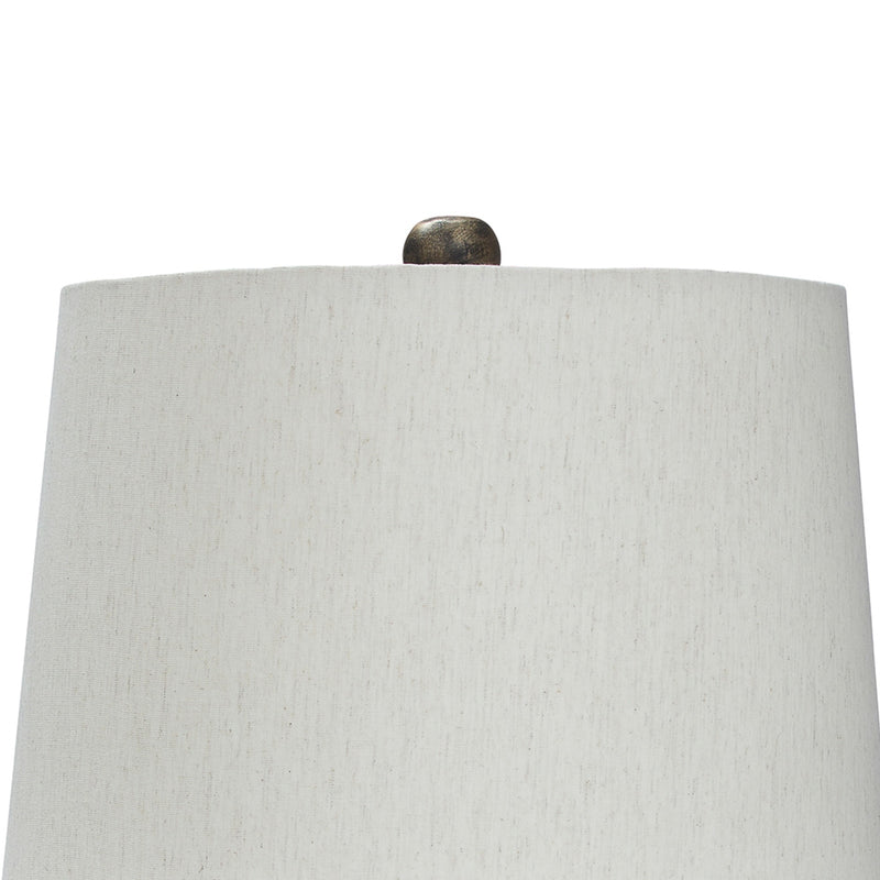 Pot Bellied Base Metal Table Lamp with Dotted Pattern Black-zoom-