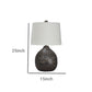 Pot Bellied Base Metal Table Lamp with Dotted Pattern Black