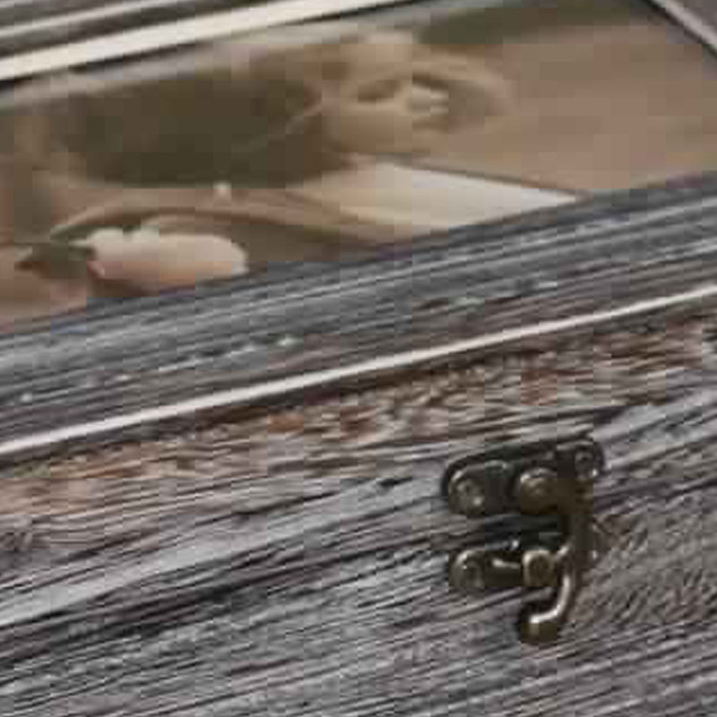 Molded Wooden Storage Box With Photo Frame Lid Set Of 2 Gray-zoom-