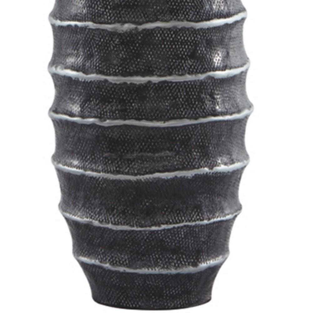 Vase Metal Base Table Lamp with Fabric Shade White and Black-zoom-2