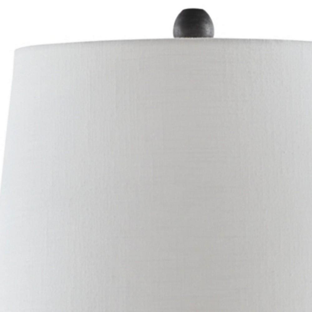 Vase Metal Base Table Lamp with Fabric Shade White and Black-zoom-4