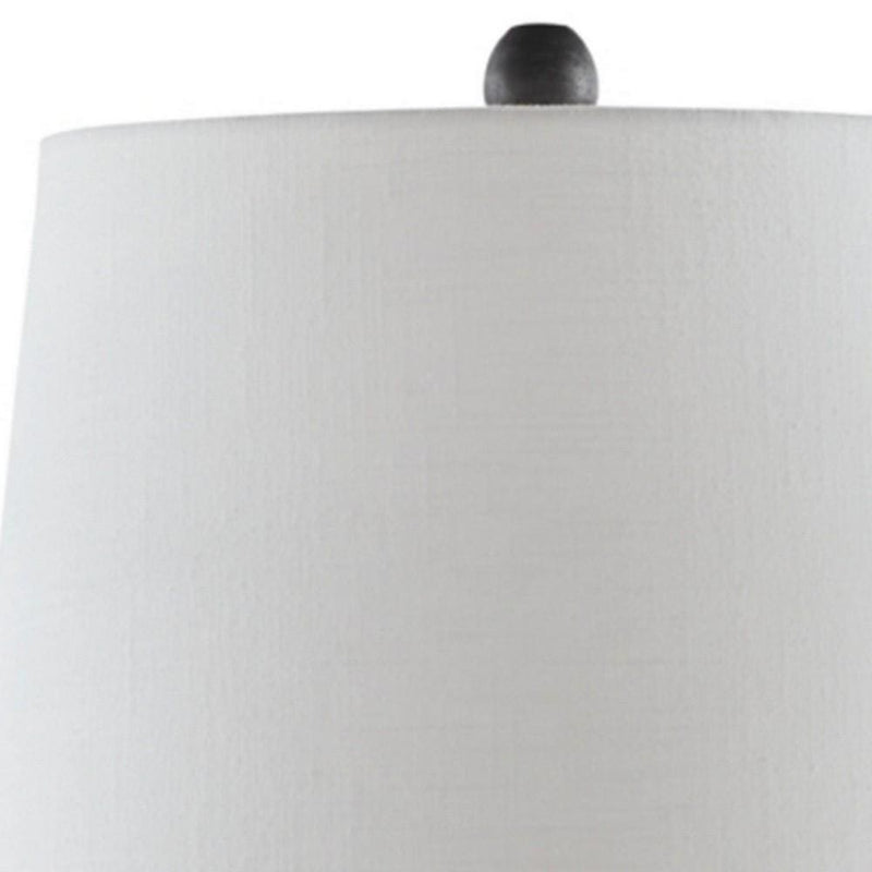Vase Metal Base Table Lamp with Fabric Shade White and Black-zoom-