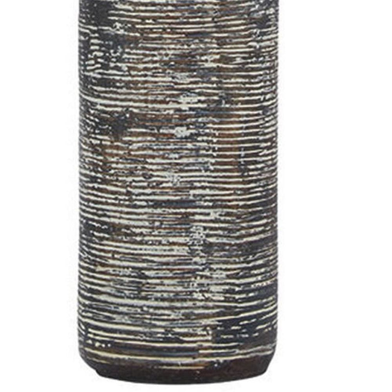 Fabric Shade Table Lamp with Textured Base Set of 2 White and Black-zoom-