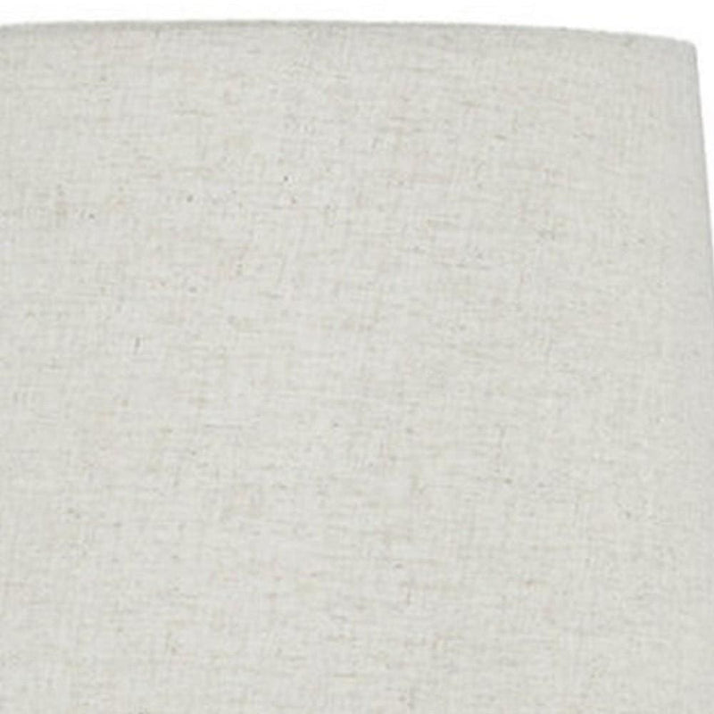 Fabric Shade Table Lamp with Textured Base Set of 2 White and Black-zoom-