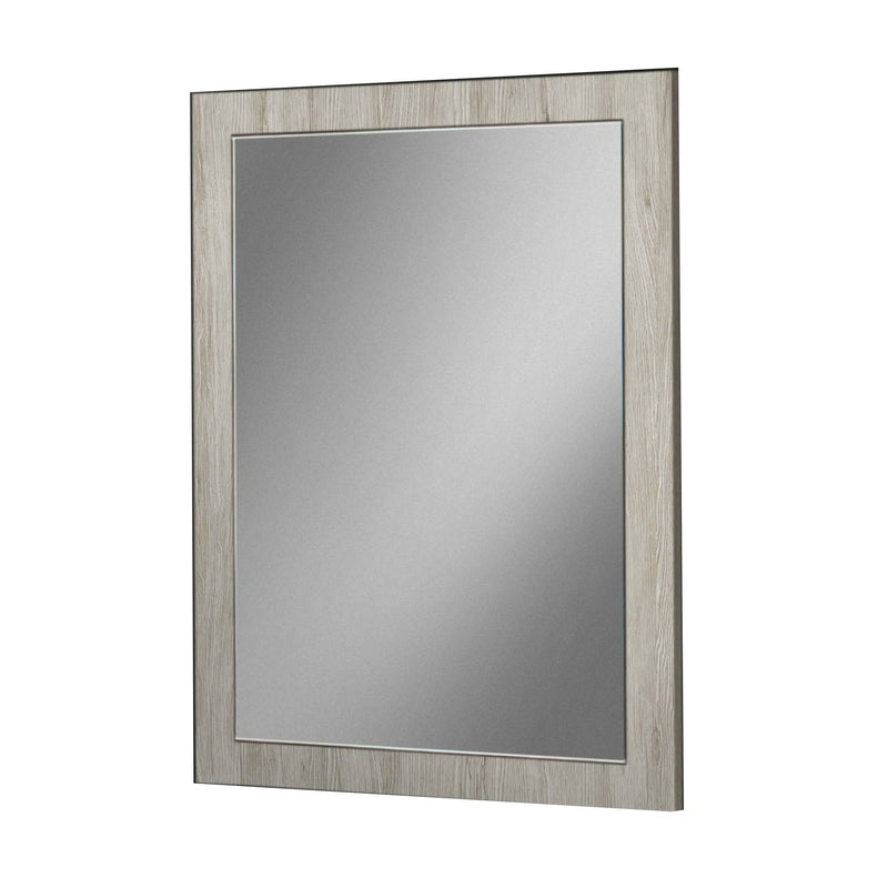 Dual Tone Wall Mirror With Wooden Frame Black And Gray-zoom-
