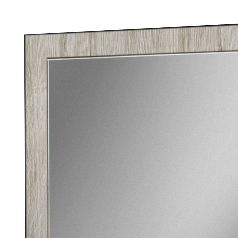 Dual Tone Wall Mirror With Wooden Frame Black And Gray-zoom-