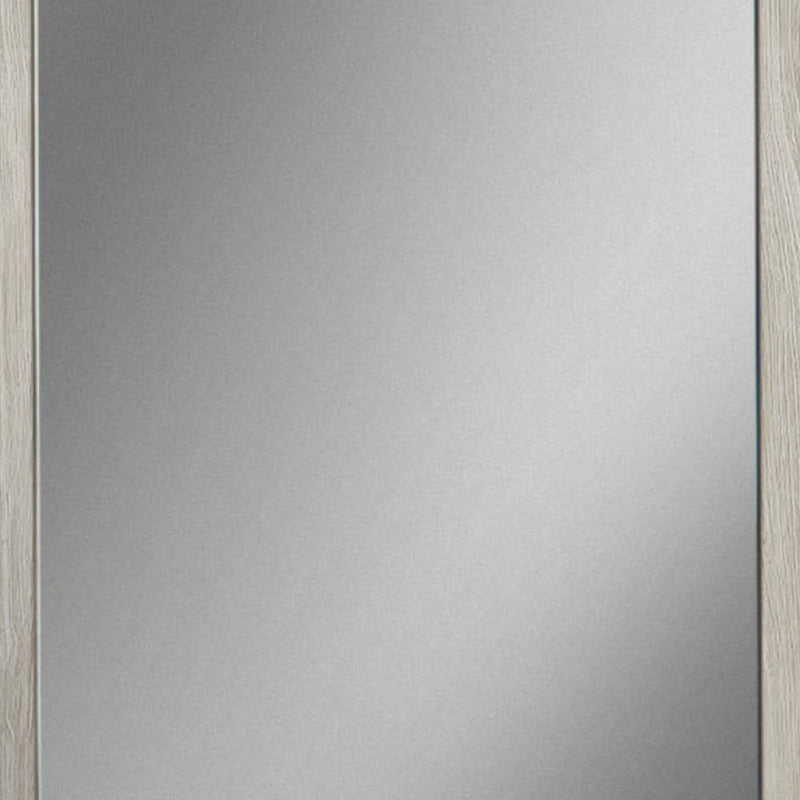 Dual Tone Wall Mirror With Wooden Frame Black And Gray-zoom-