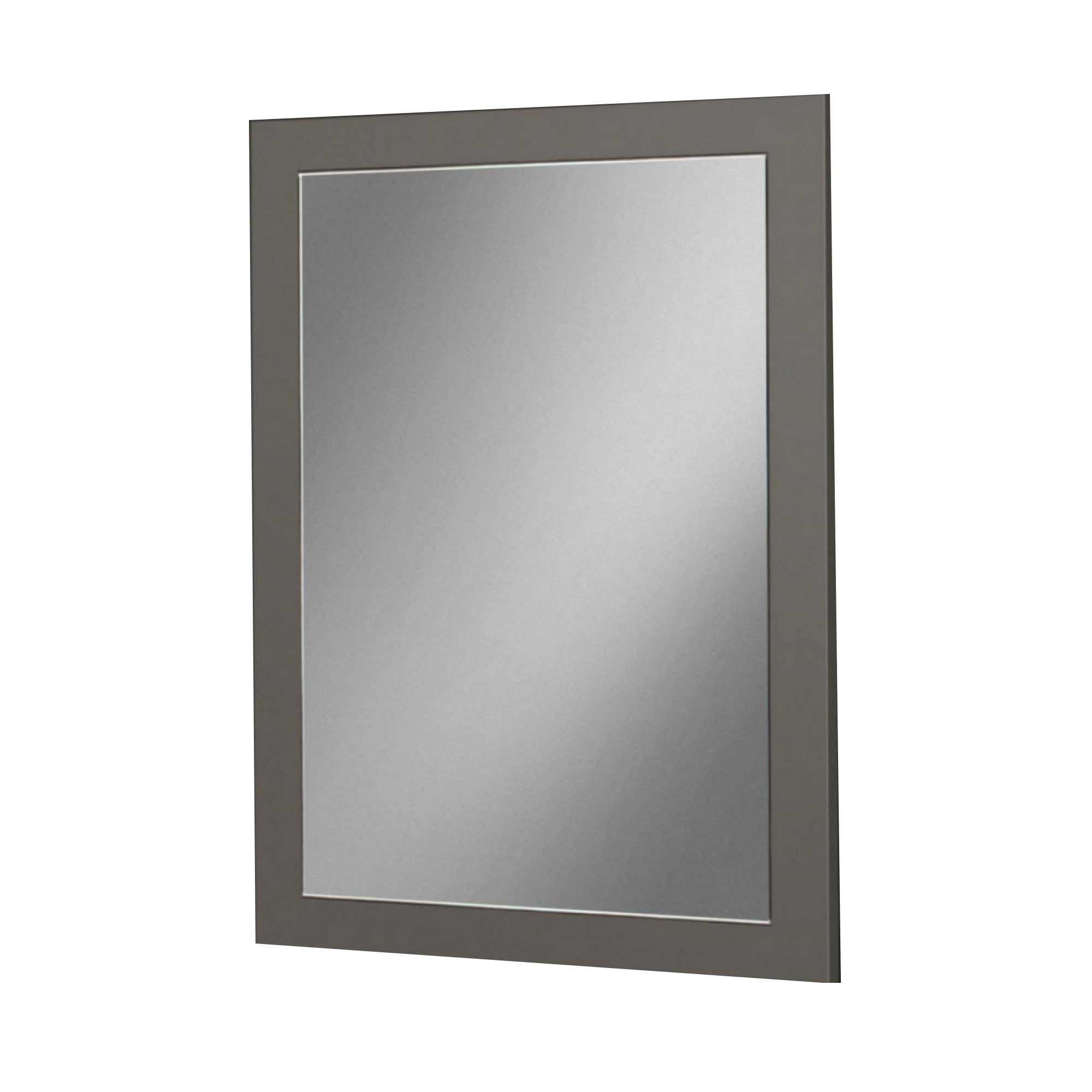 Rectangular Wall Mirror With Wooden Frame Gray And Silver-zoom-1