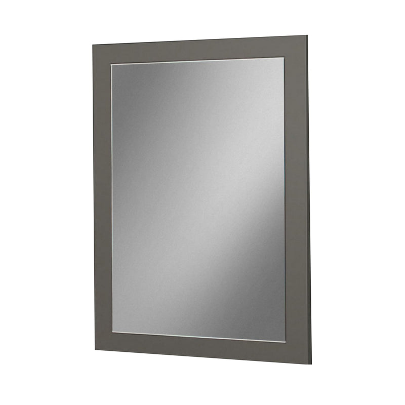 Rectangular Wall Mirror With Wooden Frame Gray And Silver-zoom-