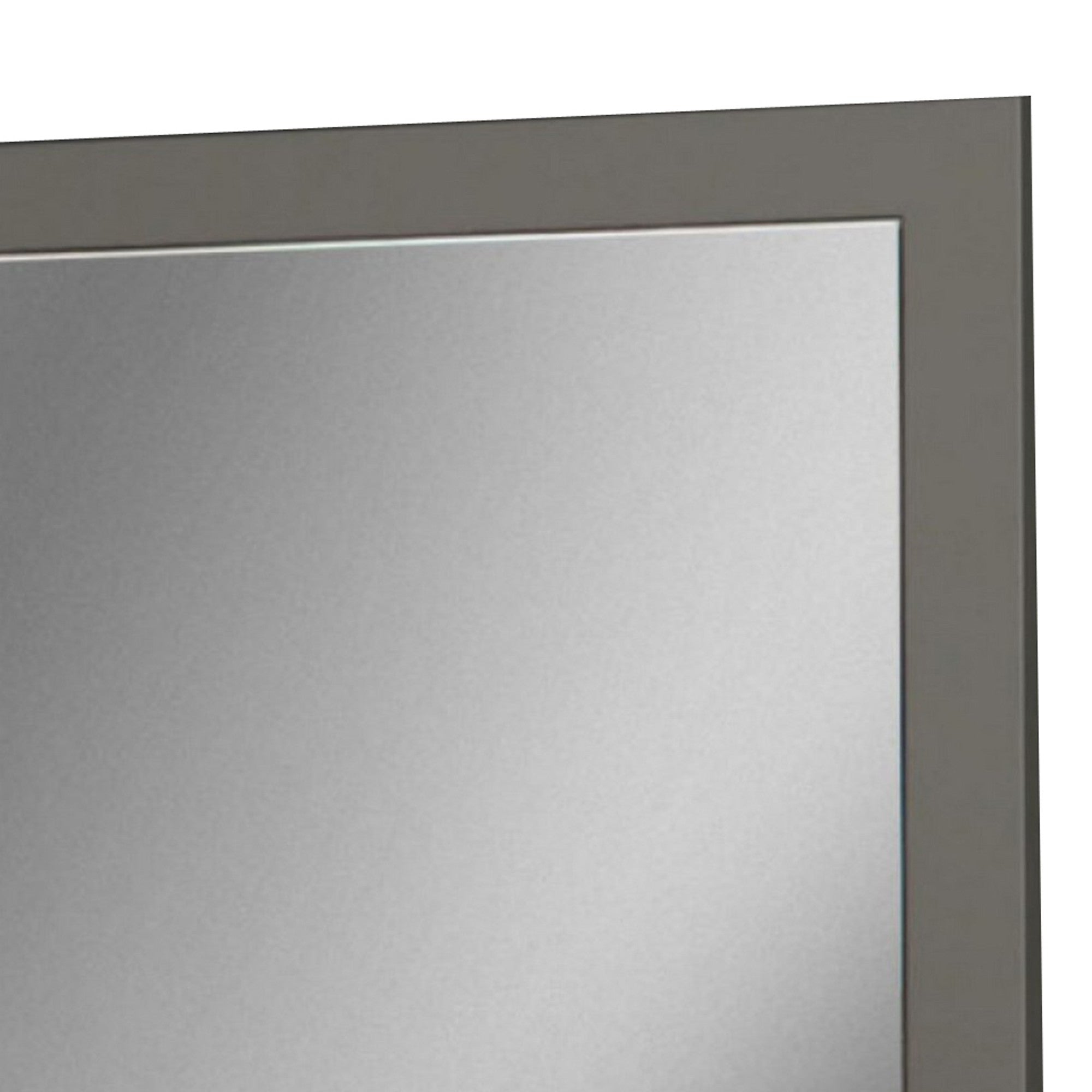 Rectangular Wall Mirror With Wooden Frame Gray And Silver