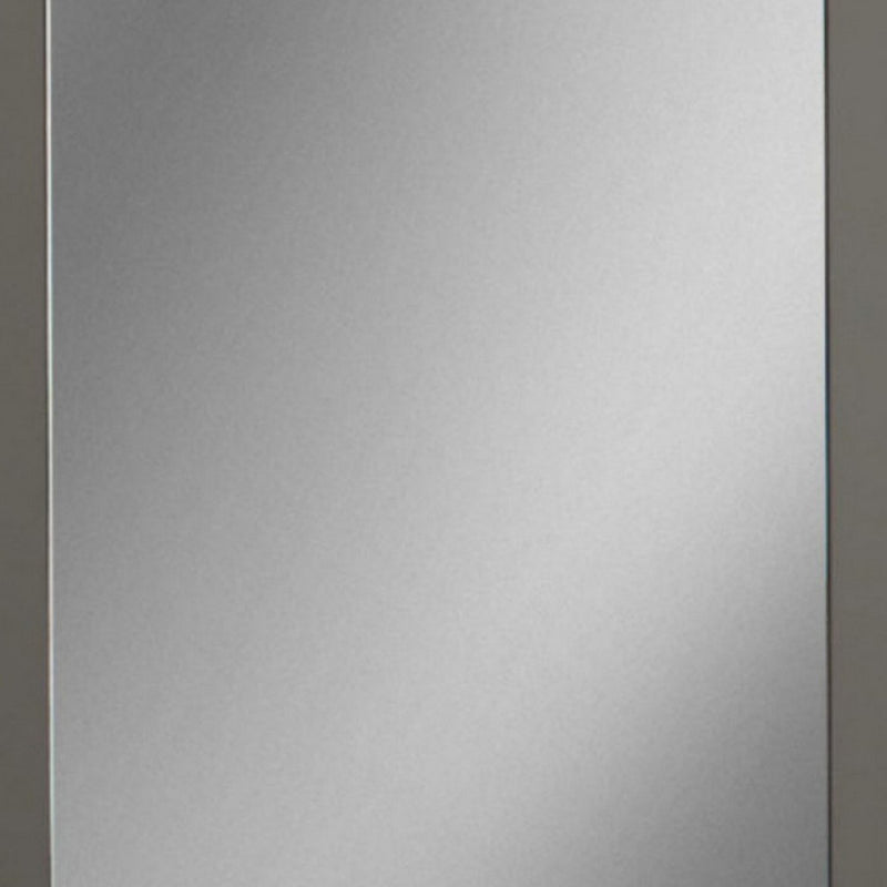 Rectangular Wall Mirror With Wooden Frame Gray And Silver-zoom-