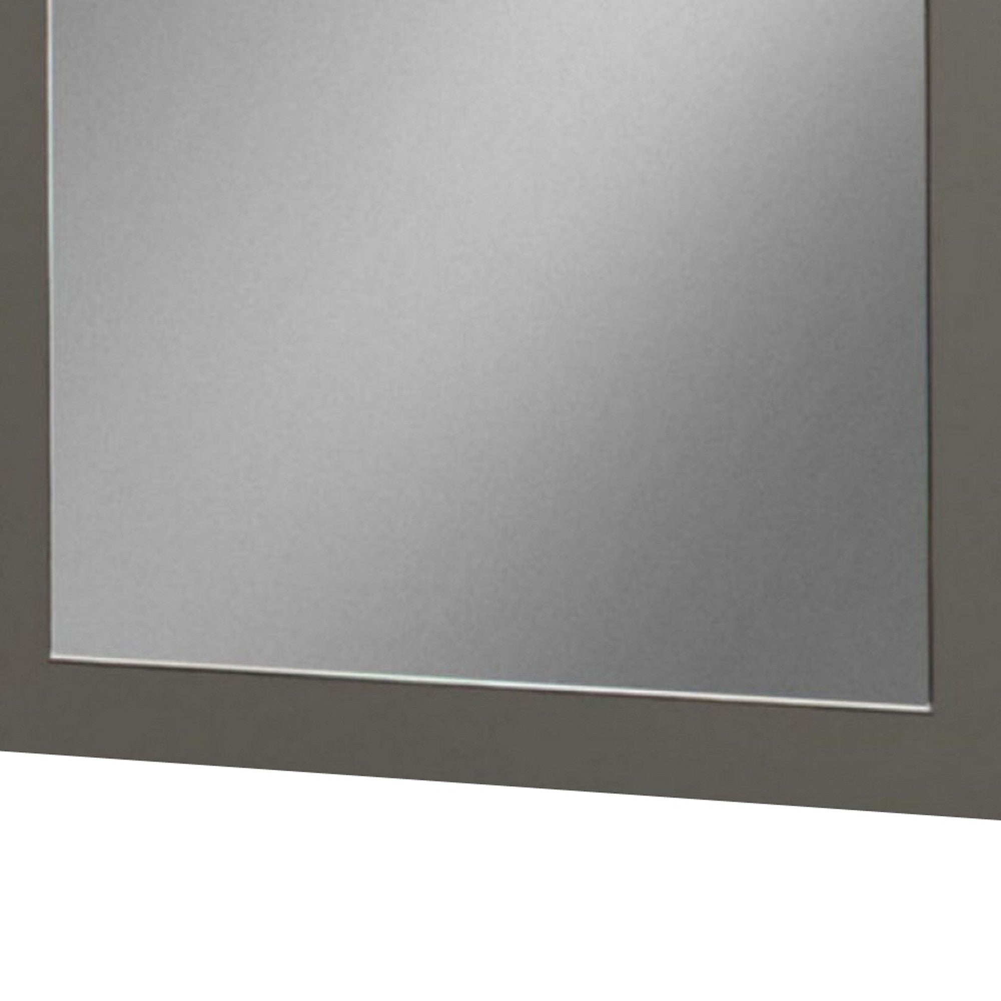 Rectangular Wall Mirror With Wooden Frame Gray And Silver-zoom-4