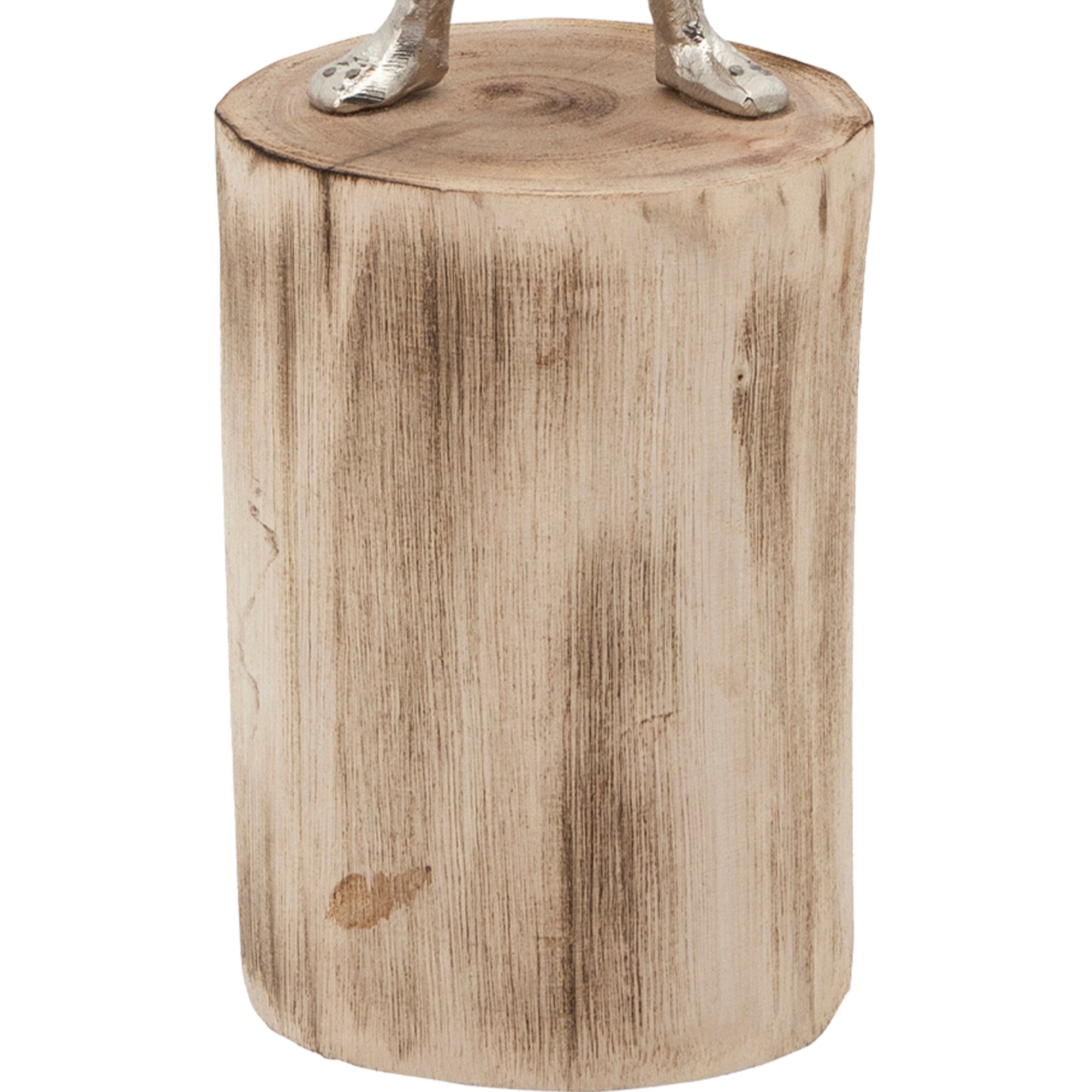 14 Inch Wooden Standing Man Candle Holder Brown And Silver-zoom-3