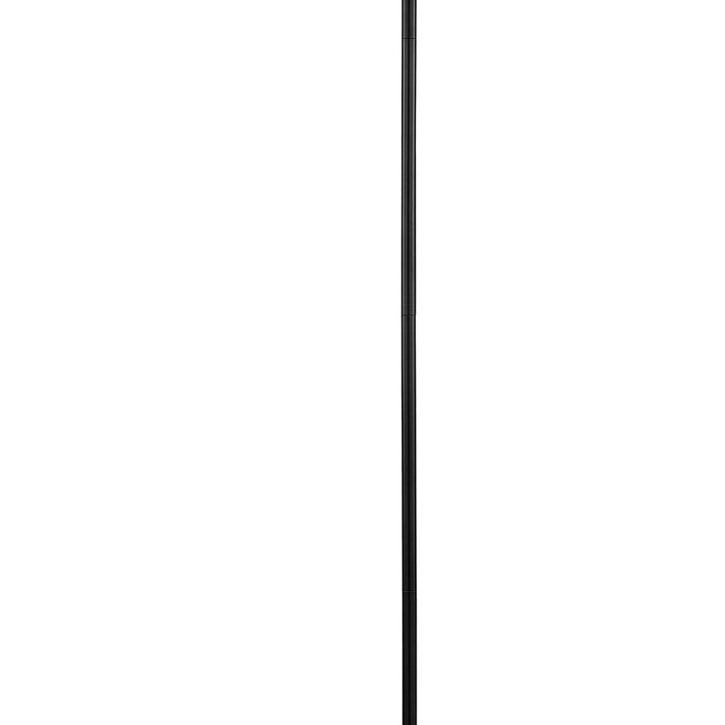 Tubular Metal Floor Lamp With Horn Style Shade Black-zoom-