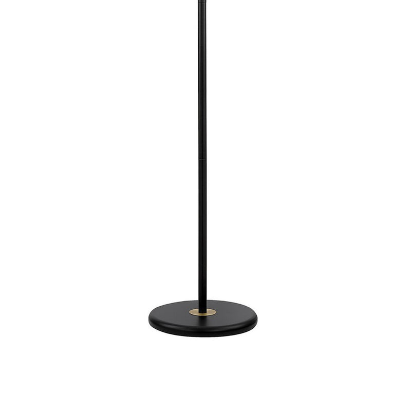 Tubular Metal Floor Lamp With Horn Style Shade Black-zoom-