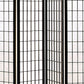 4 Panel Foldable Wooden Frame Room Divider with Grid Design, Black