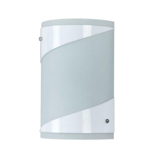 18 Watt Wall Lamp With Curved Frosted Glass Shade White