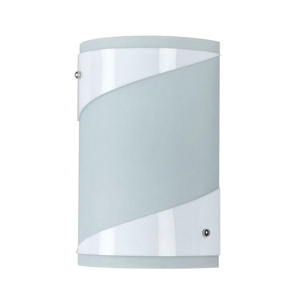 18 Watt Wall Lamp With Curved Frosted Glass Shade White