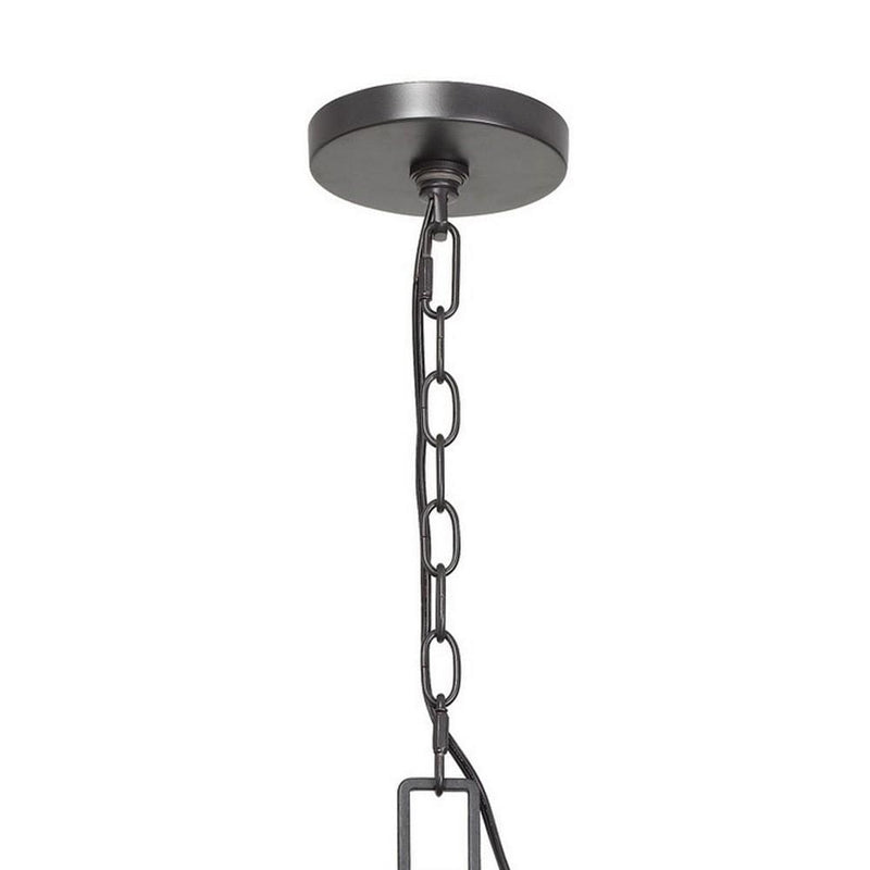 6 Bulb Chandelier With H Shaped Wooden Shades Brown-zoom-