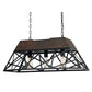 Metal Open Design Geometric Frame Chandelier With Hardwired Switch Bronze