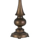 Turned Pedestal Stand Metal Table Lamp with Scalloped Shade Antique Brass