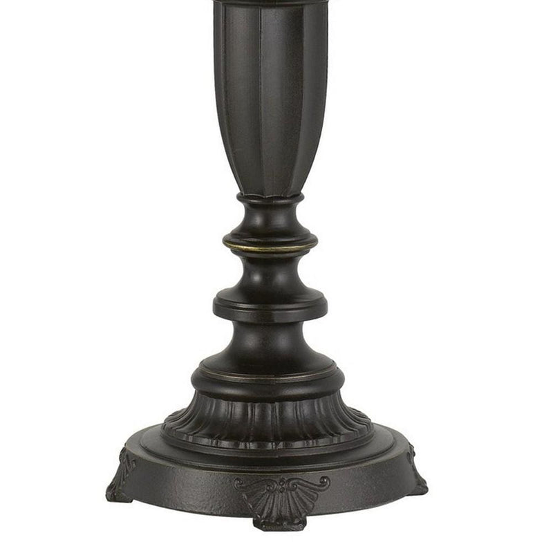 Turned Pedestal Stand Metal Table Lamp with Swing Arm Dark Bronze-zoom-