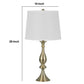 28 Inch Fabric Drum Shade Table Lamp Turned Style Base Metal Body Set of 2 Gold