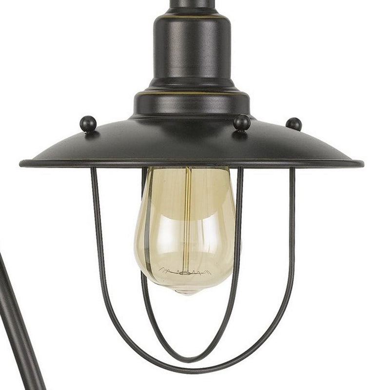 Metal Downbridge Design Table Lamp with Cage Shade Dark Bronze-zoom-