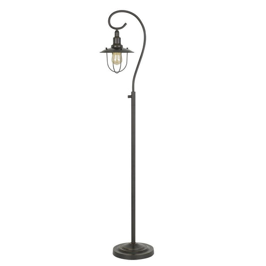 Metal Downbridge Design Floor Lamp With Cage Shade Dark Bronze