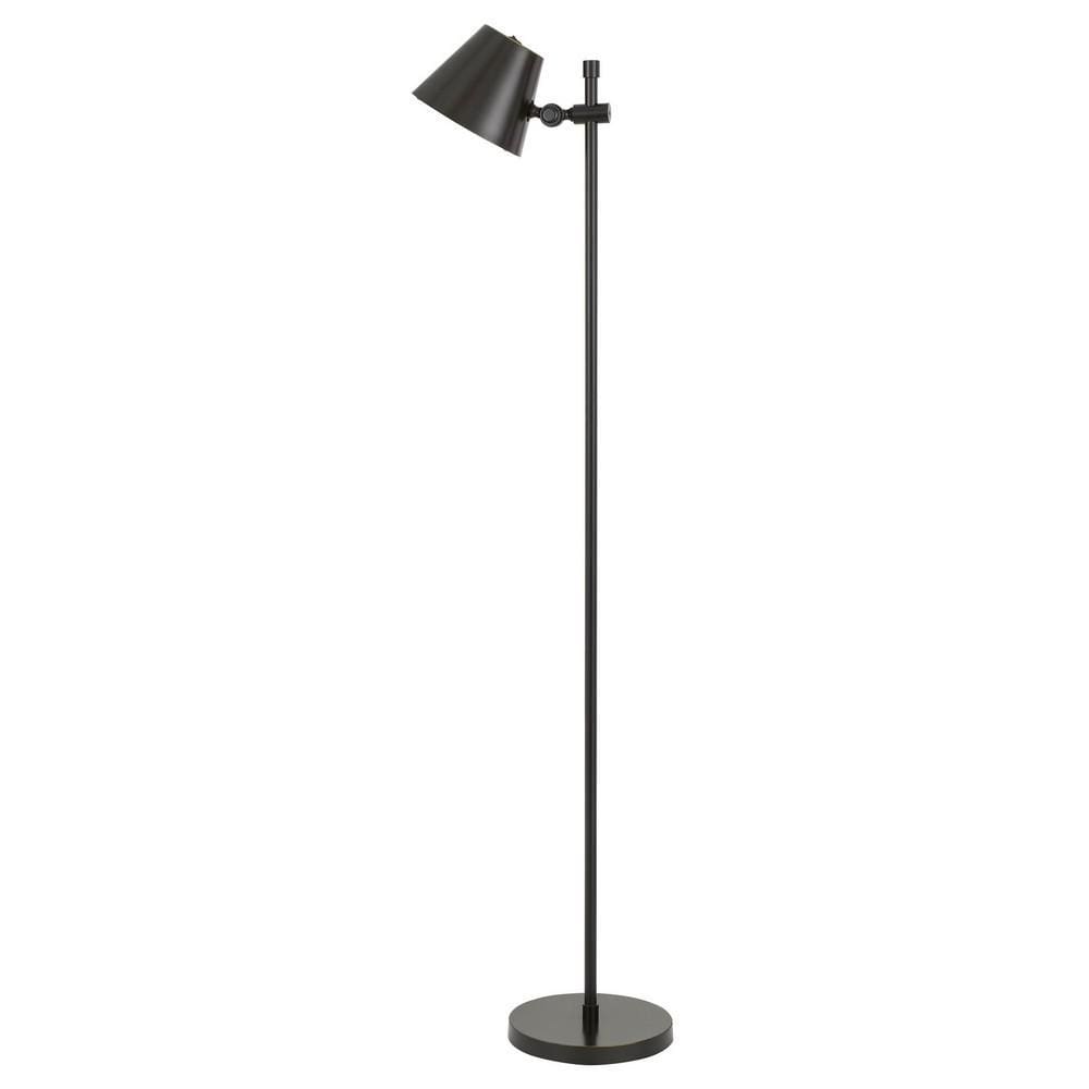 12 Watt Led Metal Frame Floor Lamp With Adjustable Head Black