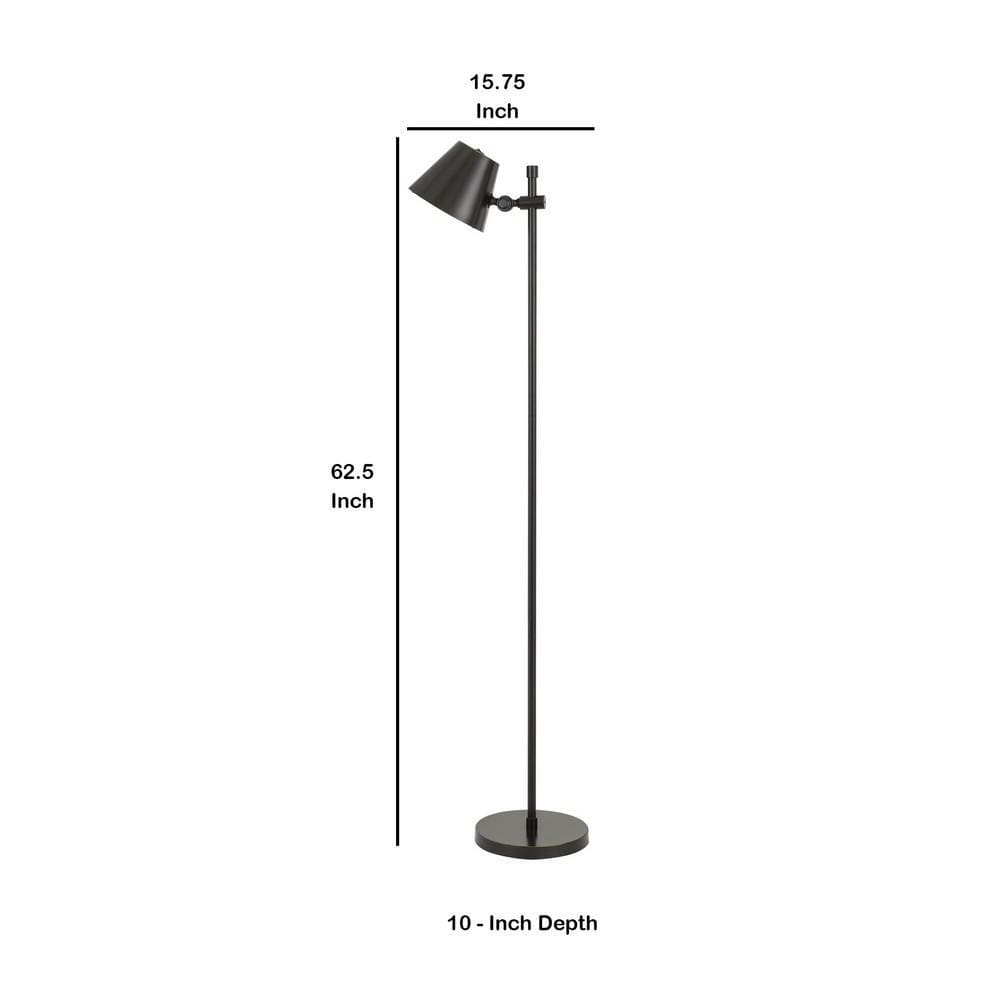 12 Watt Led Metal Frame Floor Lamp With Adjustable Head Black-zoom-5
