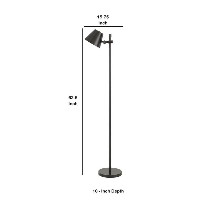 12 Watt Led Metal Frame Floor Lamp With Adjustable Head Black-zoom-