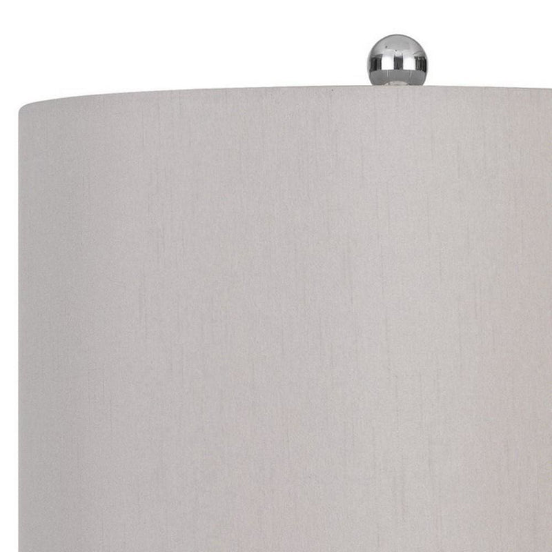 150 Watt Leaf Engraved Ceramic Base Table Lamp Gray and Black-zoom-