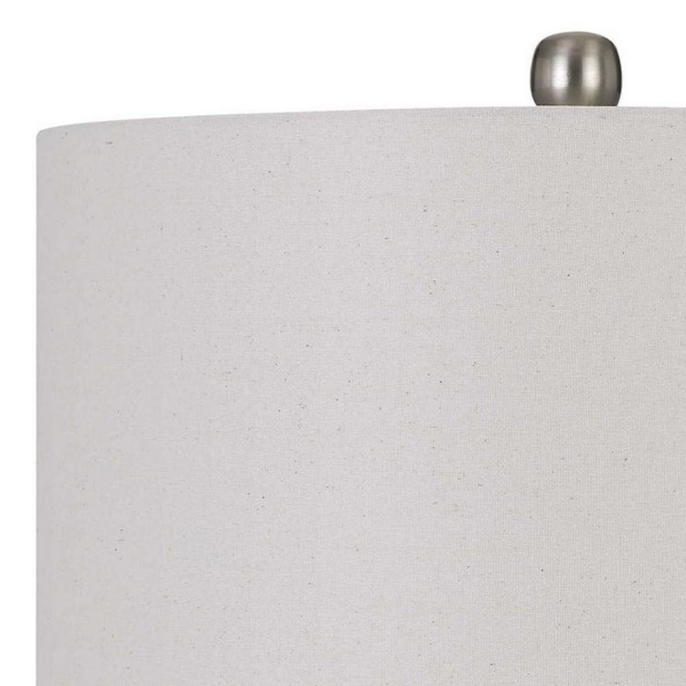 150 Watt Metal and Glass Base Table Lamp Silver and Clear-zoom-2