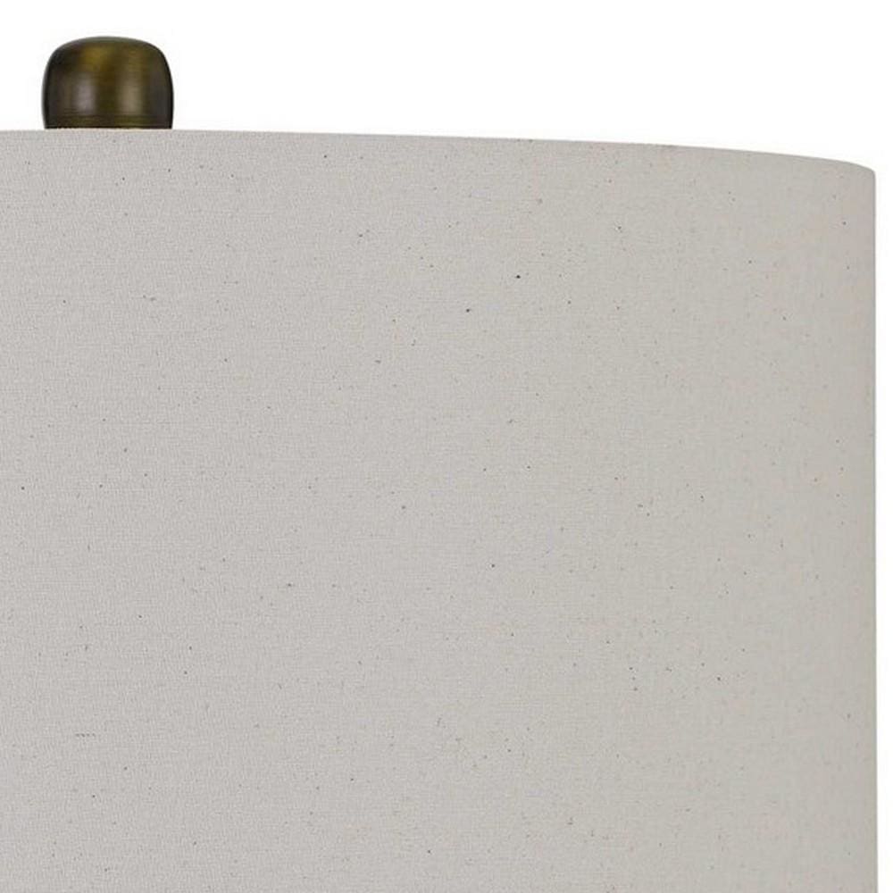 150 Watt Metal and Glass Base Table Lamp Brass and Black-zoom-2