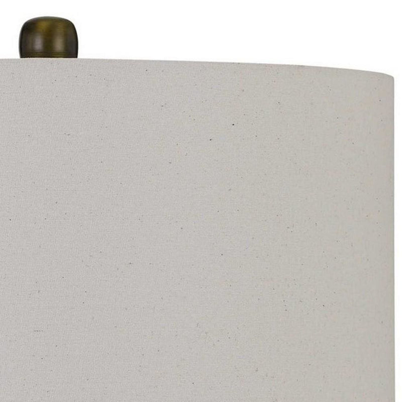 150 Watt Metal and Glass Base Table Lamp Brass and Black-zoom-