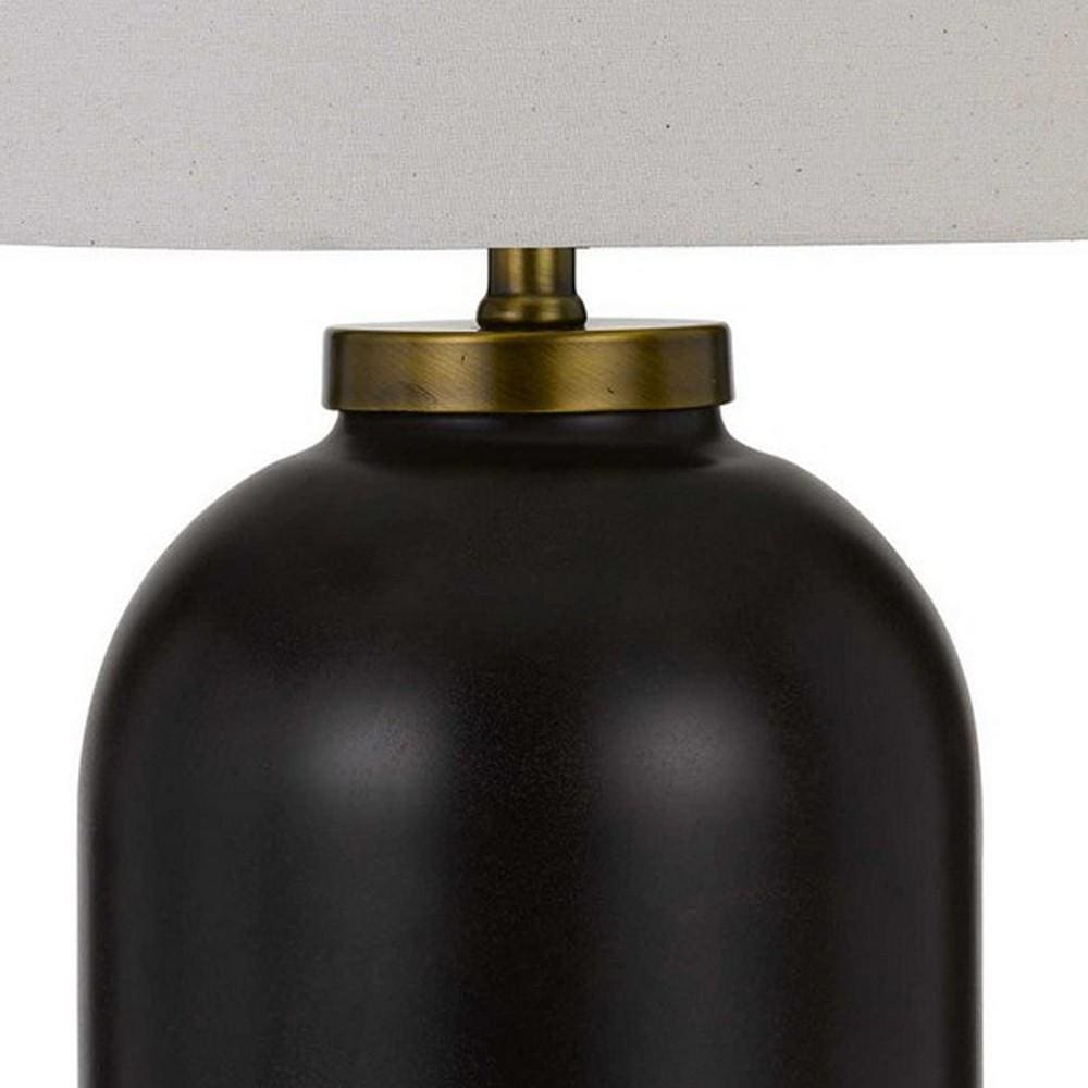 150 Watt Metal and Glass Base Table Lamp Brass and Black-zoom-3