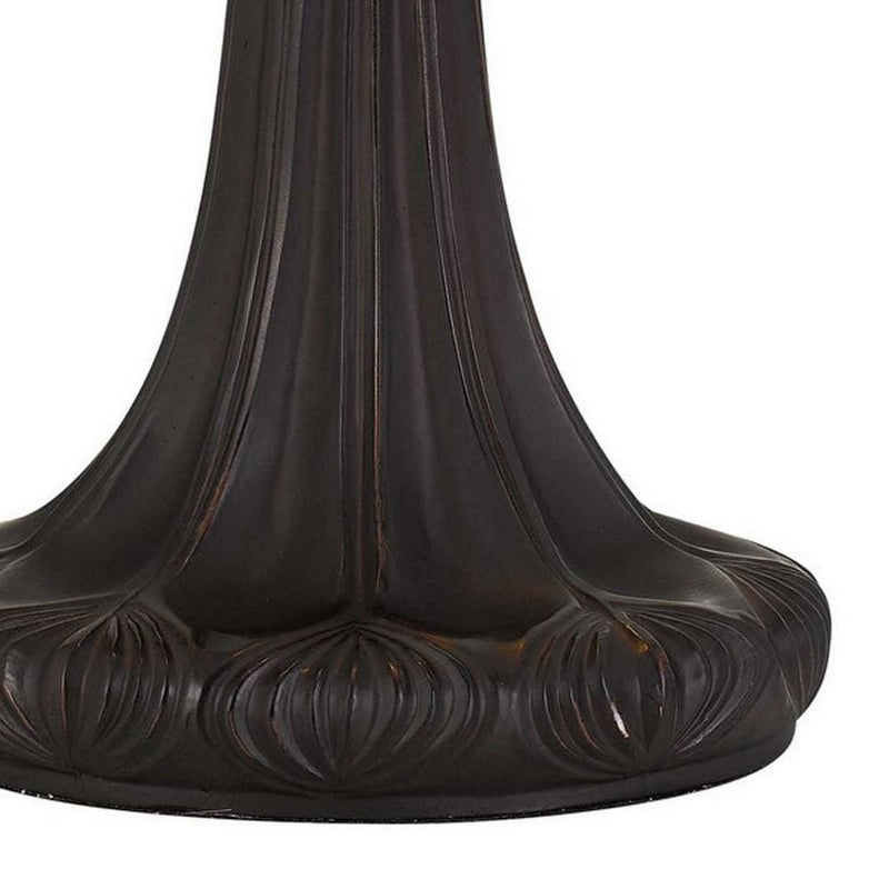 120 Watt Tiffany Table Lamp with Engraved Base Multicolor-zoom-