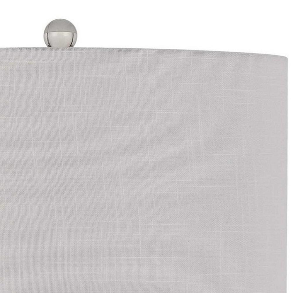 150 Watt Glass and Metal Base Table Lamp Off White and Clear-zoom-2