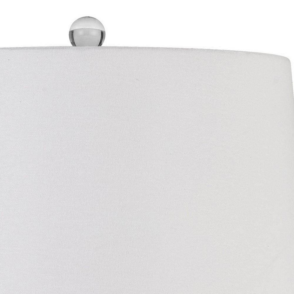 Urn Shaped Ceramic Base Table Lamp with Ribbed Pattern White-zoom-4
