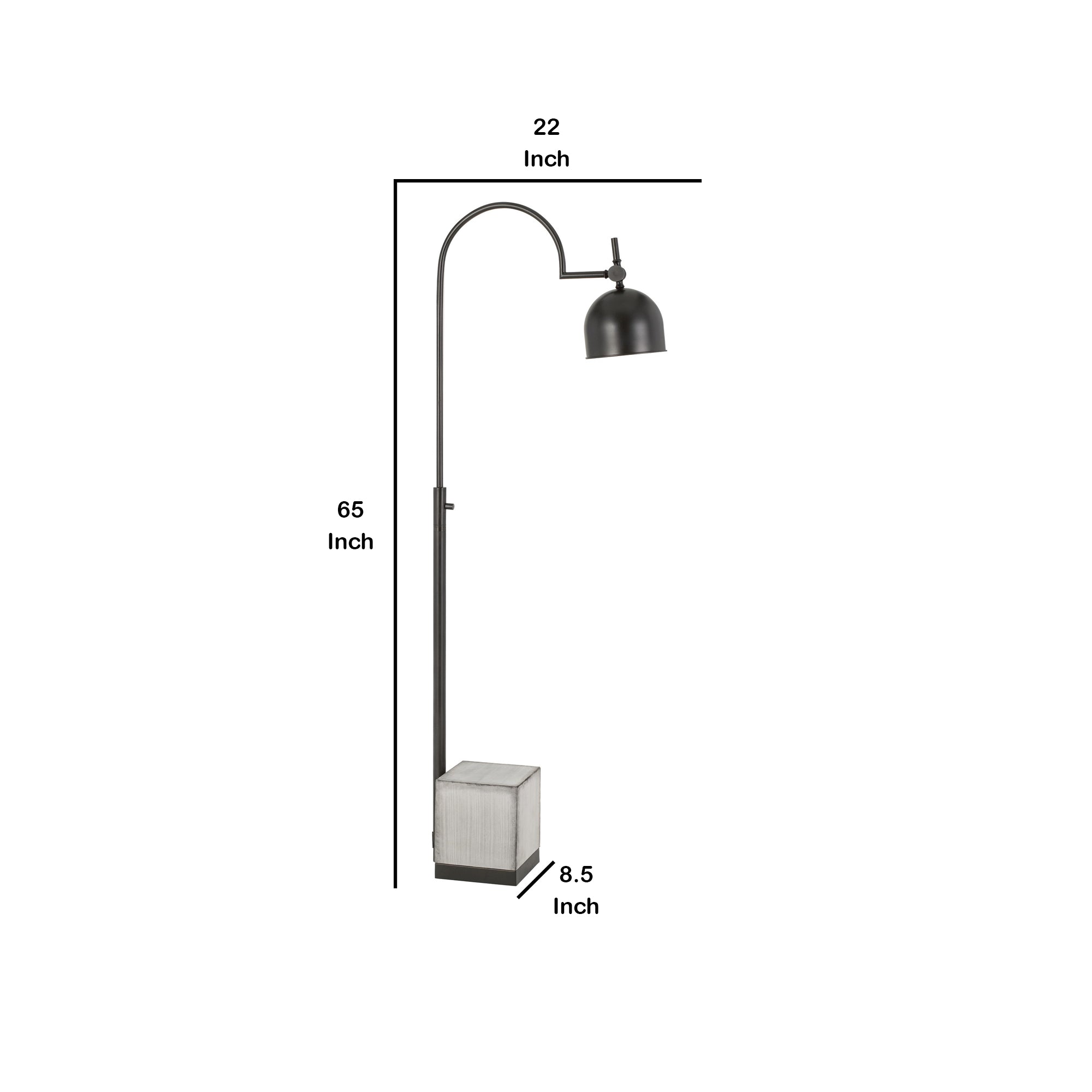 Downbridge Design Floor Lamp With Cement Block Base Bronze-zoom-5