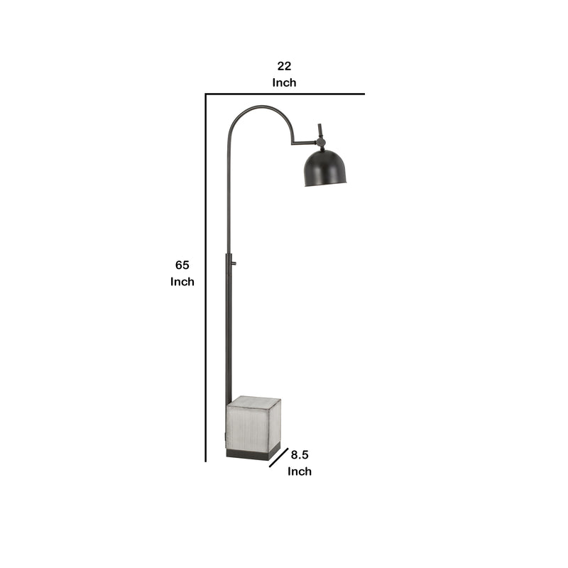 Downbridge Design Floor Lamp With Cement Block Base Bronze-zoom-