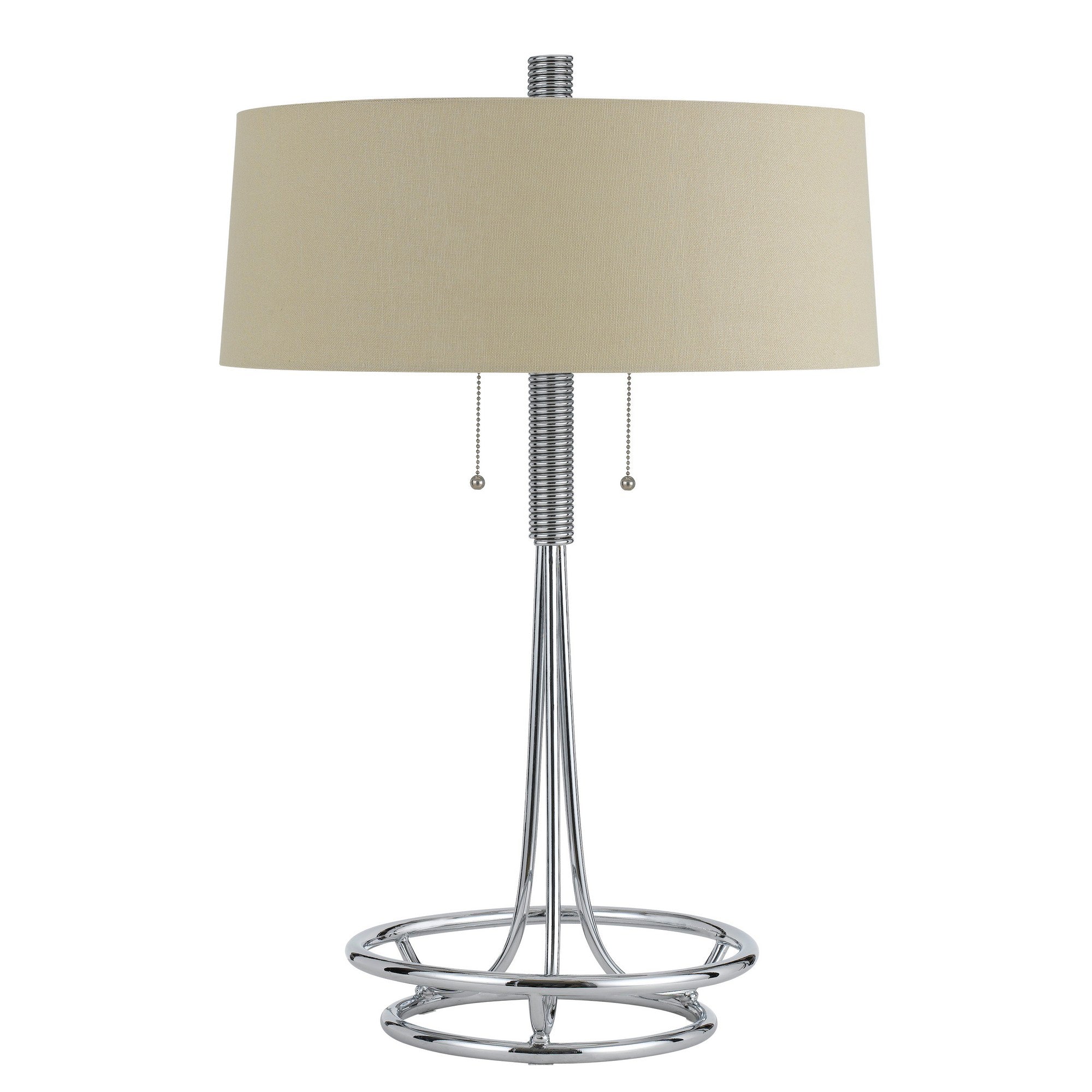 Metal Corkscrew Design Table Lamp with Pull Chain Switch Silver-zoom-1