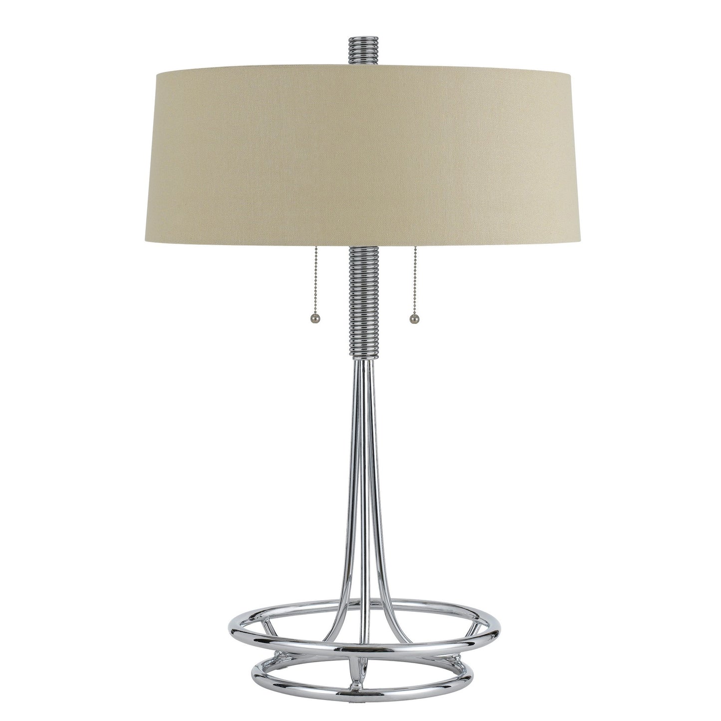 Metal Corkscrew Design Table Lamp with Pull Chain Switch Silver