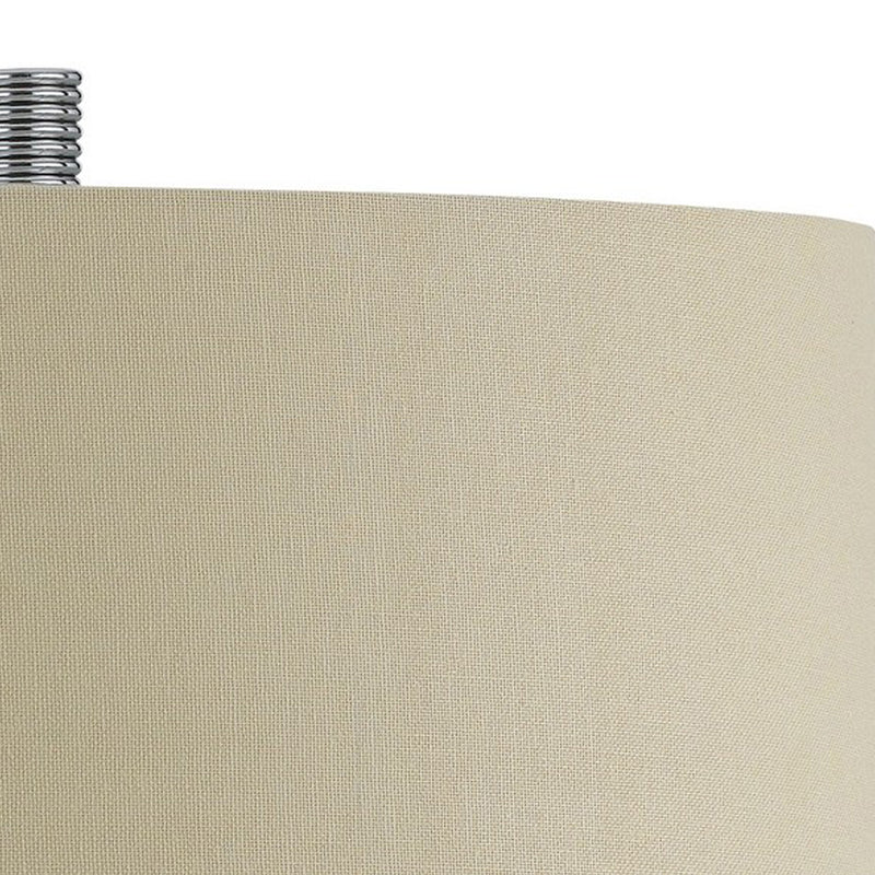 Metal Corkscrew Design Table Lamp with Pull Chain Switch Silver-zoom-