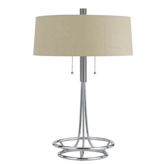 Metal Corkscrew Design Table Lamp with Pull Chain Switch Silver