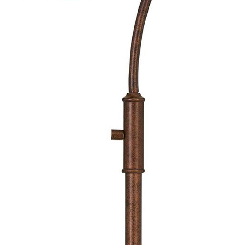 60 Inch Metal Downbridge Design Floor Lamp With Caged Shade Rustic Bronze-zoom-