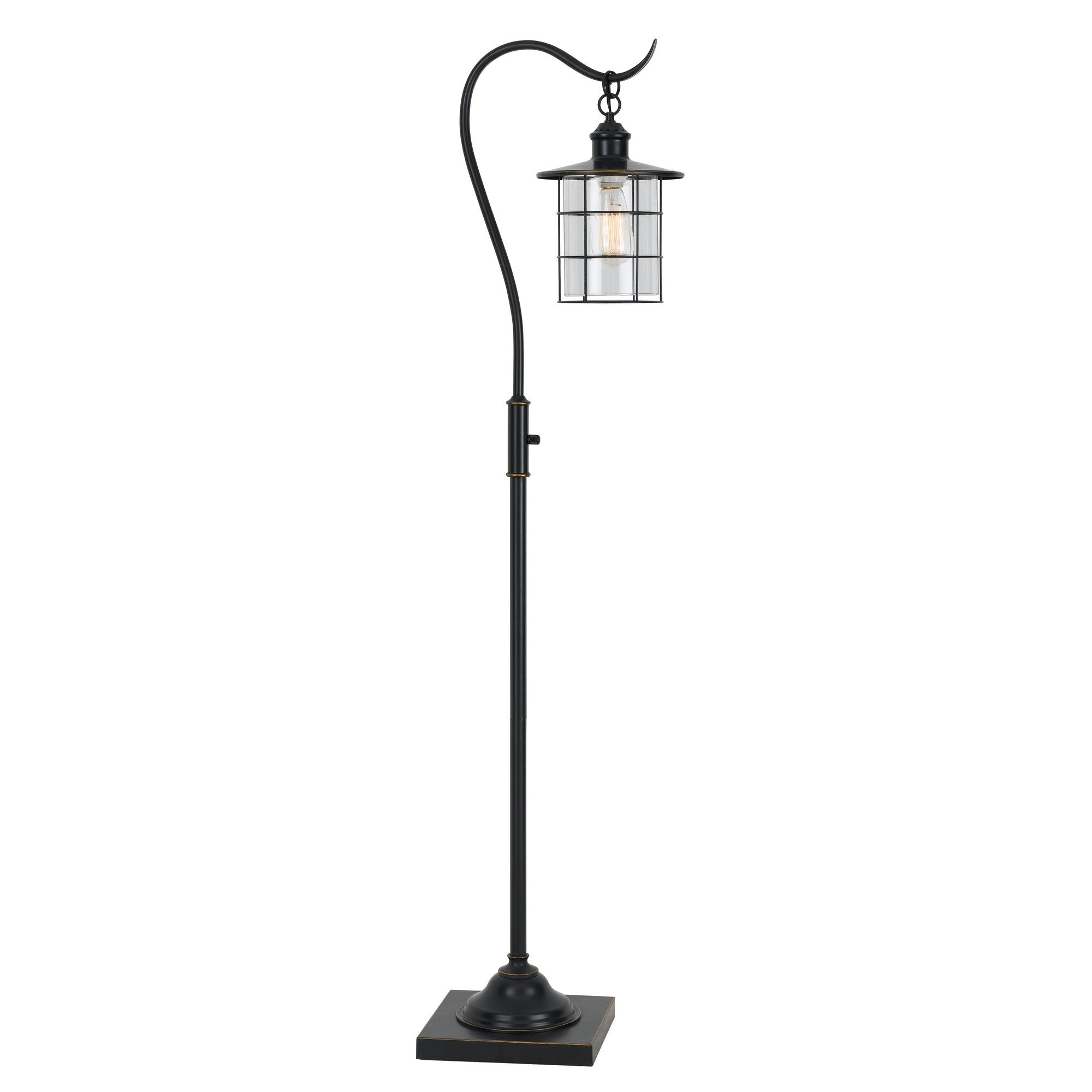 60 Inch Metal Downbridge Design Floor Lamp With Caged Shade Dark Bronze-zoom-1